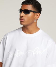 G-STAR | FLOCK G-SCRIPT LOOSE T-SHIRT/フロックプリントロゴオーバーサイズTシャツ(Tシャツ/カットソー)