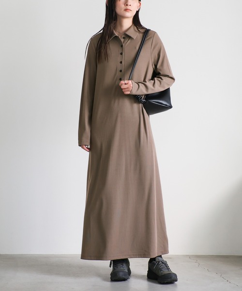 select MOCA(セレクトモカ)の「ポロリブワンピース(ワンピース・レディース・ブラック/モカ・SMALL/MEDIUM/LARGE)」の20枚目の写真