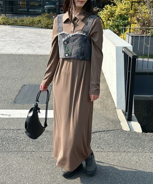 select MOCA(セレクトモカ)の「ポロリブワンピース(ワンピース・レディース・ブラック/モカ・SMALL/MEDIUM/LARGE)」の17枚目の写真