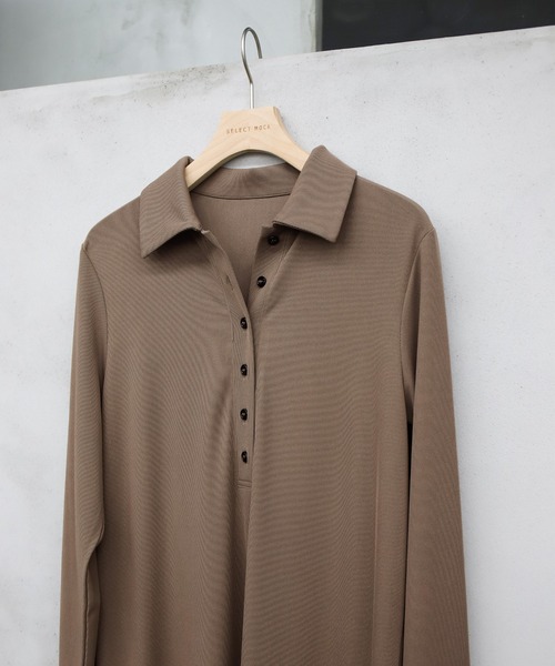 select MOCA(セレクトモカ)の「ポロリブワンピース(ワンピース・レディース・ブラック/モカ・SMALL/MEDIUM/LARGE)」の22枚目の写真
