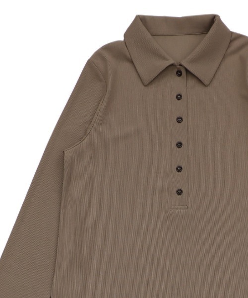 select MOCA(セレクトモカ)の「ポロリブワンピース(ワンピース・レディース・ブラック/モカ・SMALL/MEDIUM/LARGE)」の7枚目の写真
