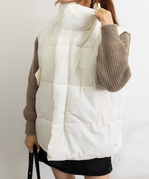 Miniministore(ミニミニストア)の「エコダウンベストレディース暖か中綿ベスト(ダウンベスト・レディース・アイボリー/ブラック・FREE)」の16枚目の写真