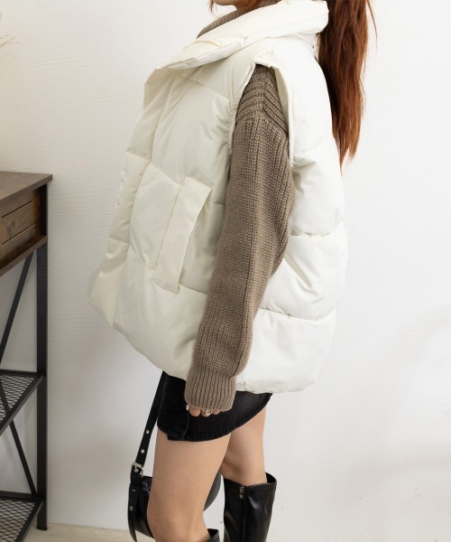 Miniministore(ミニミニストア)の「エコダウンベストレディース暖か中綿ベスト(ダウンベスト・レディース・アイボリー/ブラック・FREE)」の17枚目の写真