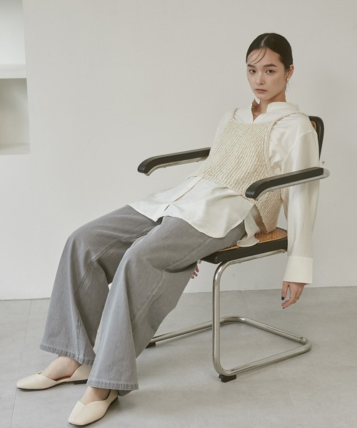 hunch(ハンチ)の「【WEB限定/別注】スラブデニム ワイドパンツ(デニムパンツ・レディース・ライトインディゴブルー/グレー/ブラック・FREE)」の12枚目の写真