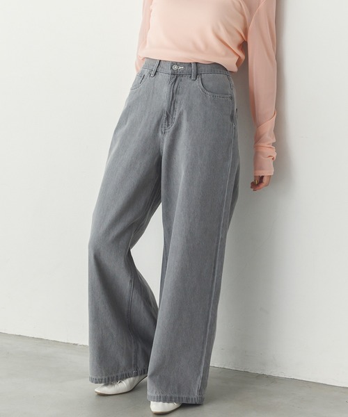 hunch(ハンチ)の「【WEB限定/別注】スラブデニム ワイドパンツ(デニムパンツ・レディース・ライトインディゴブルー/グレー/ブラック・FREE)」の13枚目の写真