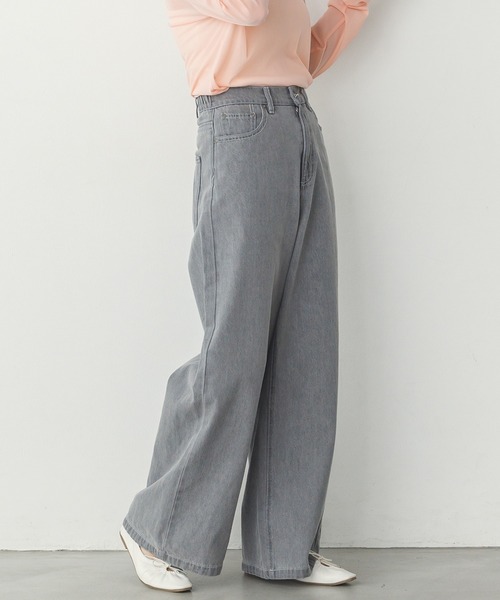 hunch(ハンチ)の「【WEB限定/別注】スラブデニム ワイドパンツ(デニムパンツ・レディース・ライトインディゴブルー/グレー/ブラック・FREE)」の14枚目の写真