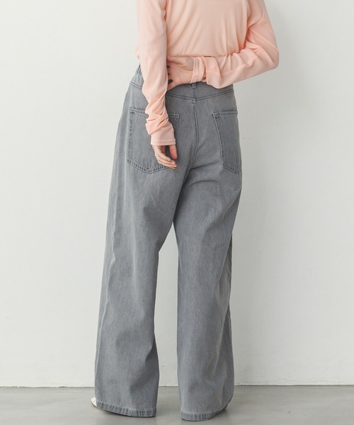 hunch(ハンチ)の「【WEB限定/別注】スラブデニム ワイドパンツ(デニムパンツ・レディース・ライトインディゴブルー/グレー/ブラック・FREE)」の15枚目の写真