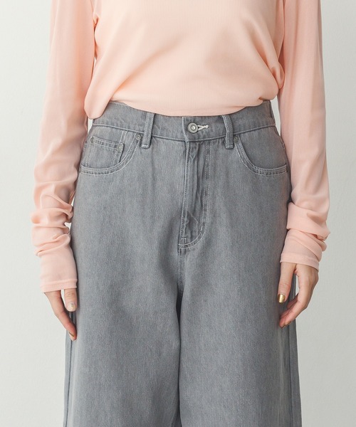 hunch(ハンチ)の「【WEB限定/別注】スラブデニム ワイドパンツ(デニムパンツ・レディース・ライトインディゴブルー/グレー/ブラック・FREE)」の16枚目の写真