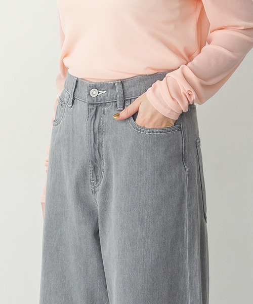 hunch(ハンチ)の「【WEB限定/別注】スラブデニム ワイドパンツ(デニムパンツ・レディース・ライトインディゴブルー/グレー/ブラック・FREE)」の17枚目の写真