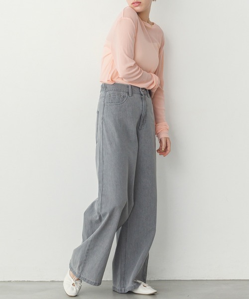 hunch(ハンチ)の「【WEB限定/別注】スラブデニム ワイドパンツ(デニムパンツ・レディース・ライトインディゴブルー/グレー/ブラック・FREE)」の20枚目の写真