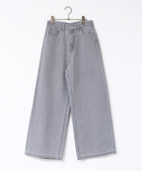 hunch(ハンチ)の「【WEB限定/別注】スラブデニム ワイドパンツ(デニムパンツ・レディース・ライトインディゴブルー/グレー/ブラック・FREE)」の4枚目の写真