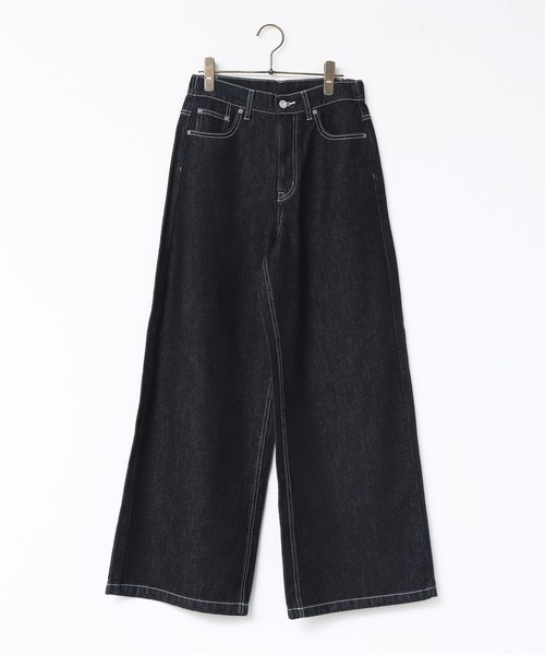 hunch(ハンチ)の「【WEB限定/別注】スラブデニム ワイドパンツ(デニムパンツ・レディース・ライトインディゴブルー/グレー/ブラック・FREE)」の5枚目の写真