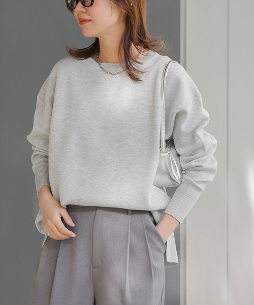 JOURNAL STANDARD relume（ジャーナルスタンダード　レリューム）の「ダブルニットフォルムプルオーバー（ニット/セーター・レディース・チャコールグレー/アイボリー/ブラック・FREE）」の18枚目の写真