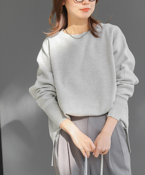 JOURNAL STANDARD relume（ジャーナルスタンダード　レリューム）の「ダブルニットフォルムプルオーバー（ニット/セーター・レディース・チャコールグレー/アイボリー/ブラック・FREE）」の19枚目の写真