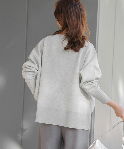JOURNAL STANDARD relume（ジャーナルスタンダード　レリューム）の「ダブルニットフォルムプルオーバー（ニット/セーター・レディース・チャコールグレー/アイボリー/ブラック・FREE）」の22枚目の写真