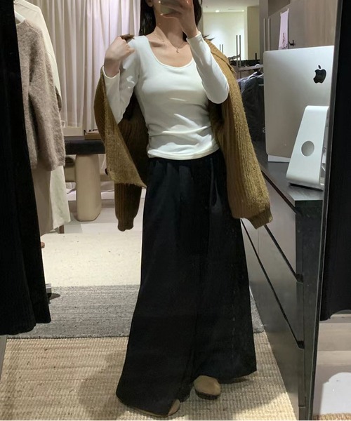 MAISON DE THERESE（メゾン ド テレーズ）の「ブラジャー付きニットトップス（ニット/セーター・レディース・ブラック/ブラウン/アイボリー・FREE）」の7枚目の写真