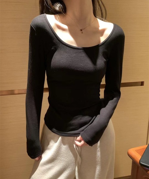 MAISON DE THERESE（メゾン ド テレーズ）の「ブラジャー付きニットトップス（ニット/セーター・レディース・ブラック/ブラウン/アイボリー・FREE）」の9枚目の写真