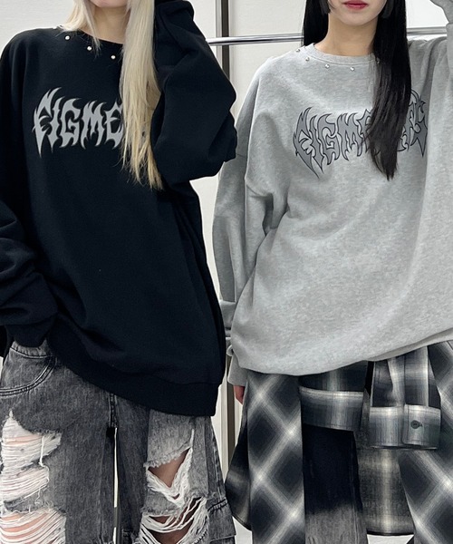 Figments(フィグメンツ)の「メタルロゴスウェット(Tシャツ/カットソー・レディース・杢グレー/ブラック・FREE)」の4枚目の写真