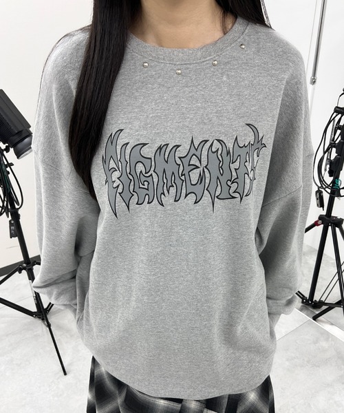 Figments(フィグメンツ)の「メタルロゴスウェット(Tシャツ/カットソー・レディース・杢グレー/ブラック・FREE)」の6枚目の写真