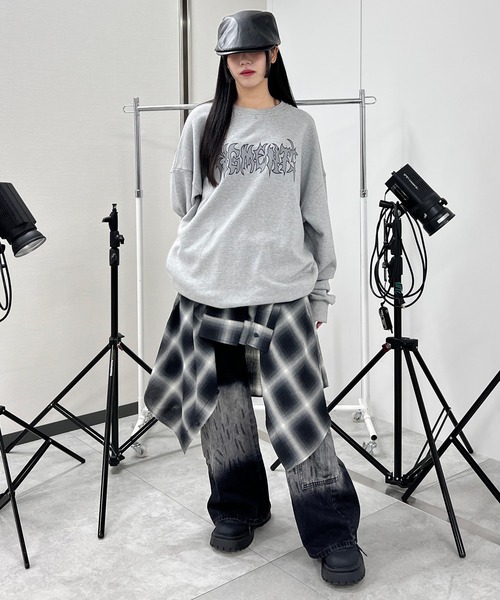 Figments(フィグメンツ)の「メタルロゴスウェット(Tシャツ/カットソー・レディース・杢グレー/ブラック・FREE)」の8枚目の写真