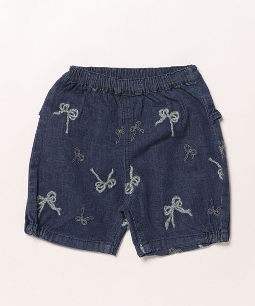 HAKKA BABY（ハッカベビー）の「[ベビー]チェリー／リボン刺繍ストレッチデニムコクーンパンツ（デニムパンツ・キッズ・ブルー/ネイビー・L）」の2枚目の写真