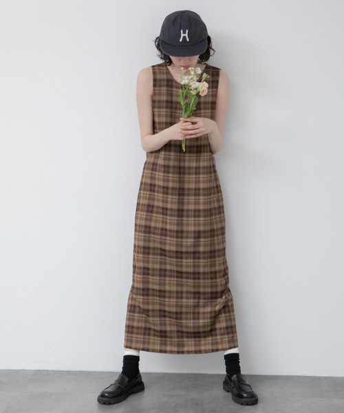 大人気！HIT ITEM！】【新色追加】チェック柄ロングワンピース