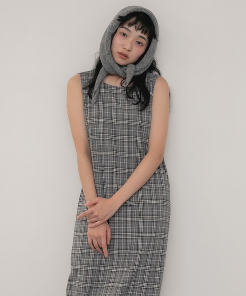 レリアン 異素材切り替え ワンピース ネイビー×イエロー サイズ9