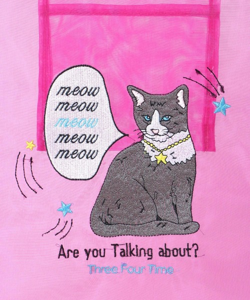 Three Four Time（ｽﾘｰﾌｫｰﾀｲﾑ）の「刺繍チュールナイロントート（トートバッグ・レディース・ブラック/ホワイト/ピンク・FREE）」の19枚目の写真
