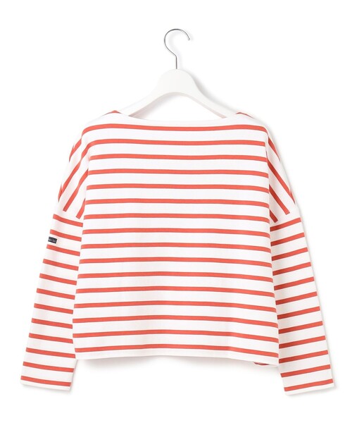 23区 S(ニジュウサンクチイサイサイズ)の「【洗える】Armor-lux スムース クロップド ボーダー カットソー(Tシャツ/カットソー・レディース・レッド系1/ネイビー系1/カーキ系1/パイングリーン系1・32)」の8枚目の写真