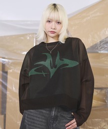 MSG（エムエスジー）の「シアーメッシュジャガードグラフィックプルオーバー（その他トップス）」