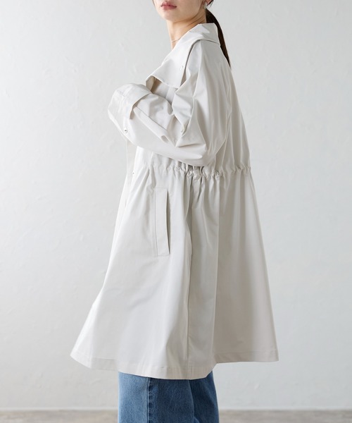 r.（アールドット）の「スタンドカラーコート（その他アウター・レディース・アイボリー/ネイビー・FREE）」の5枚目の写真