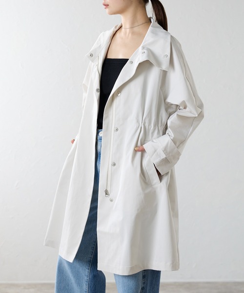 r.（アールドット）の「スタンドカラーコート（その他アウター・レディース・アイボリー/ネイビー・FREE）」の6枚目の写真