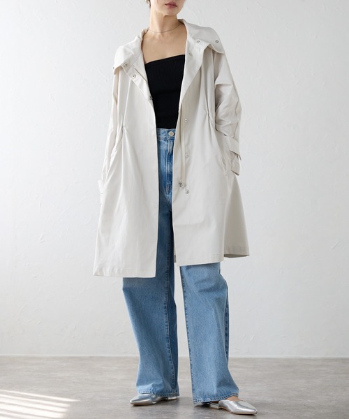 r.（アールドット）の「スタンドカラーコート（その他アウター・レディース・アイボリー/ネイビー・FREE）」の9枚目の写真