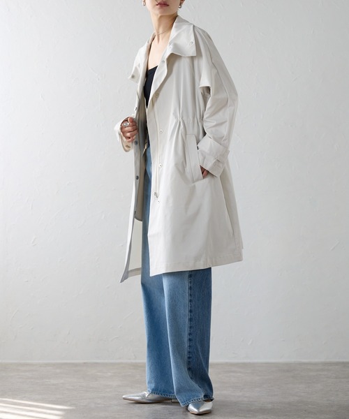 r.（アールドット）の「スタンドカラーコート（その他アウター・レディース・アイボリー/ネイビー・FREE）」の10枚目の写真