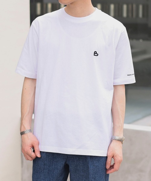 BEAMS HEART（ビームスハート）の「【ユニセックス】B-HEARTロゴ ワンポイント Tシャツ（Tシャツ/カットソー・メンズ・ホワイト/ブラック・M/L/XL/S）」の2枚目の写真