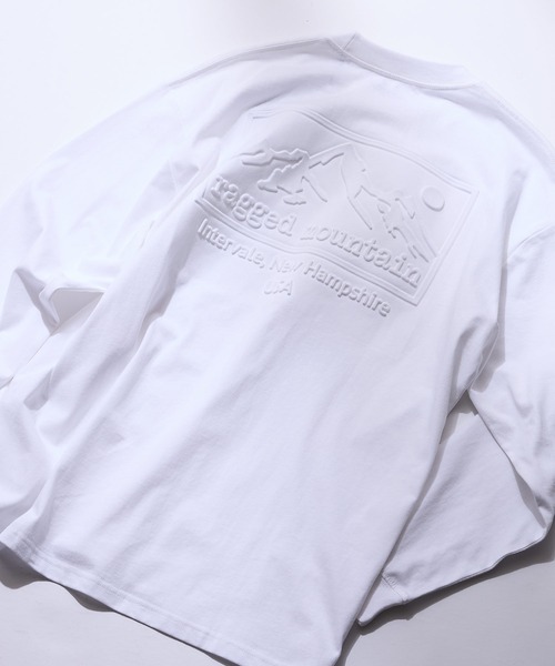 ragged mountain(ラギットマウンテン)の「【RAGGED MOUNTAIN/ラギットマウンテン】エンボス加工ロゴロンT(Tシャツ/カットソー・メンズ・ホワイト/ブラック/パープル/ベージュ/ブラウン/ネイビー・MEDIUM/LARGE/X-LARGE)」の22枚目の写真