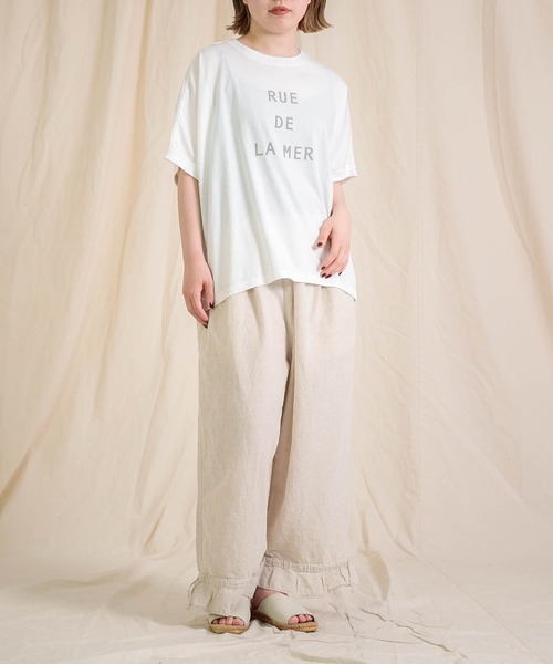 tシャツ 「Brocante / ブロカント」 30/-ベーシック天竺 ココンTシャツ レディース Brocante / ブロカント] ヴィンテージ天竺 マンシュロンTシャツ