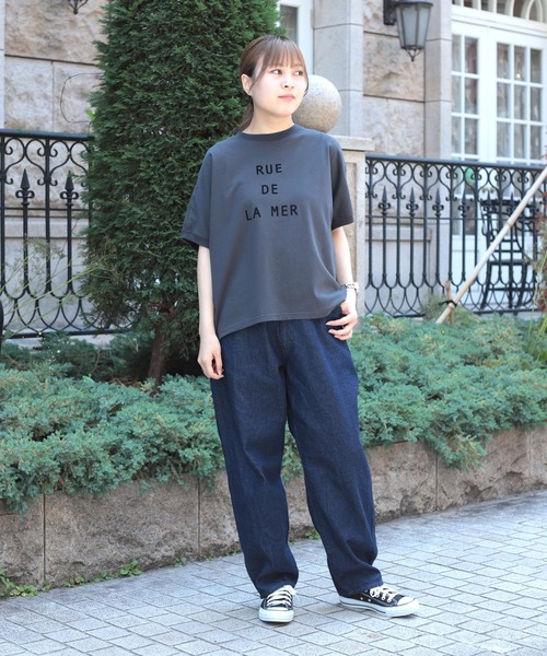 tシャツ 「Brocante / ブロカント」 30/-ベーシック天竺 ココンTシャツ レディース Brocante / ブロカント] ヴィンテージ天竺 マンシュロンTシャツ