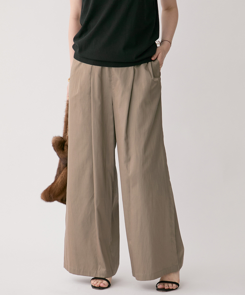 IENA パンツ ドレープサテンパンツ レディース : ZOZOTOWN Yahoo