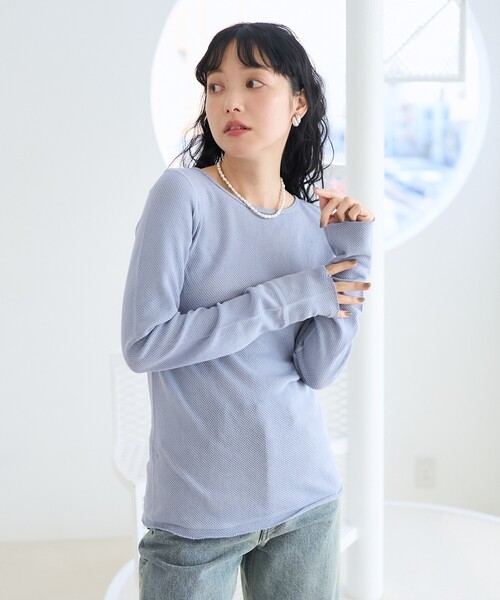 セール】メッシュ ロンT/シアートップス（Tシャツ/カットソー