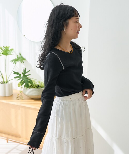 セール】メッシュ ロンT/シアートップス（Tシャツ/カットソー