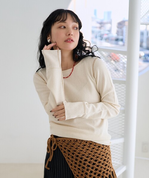 セール】メッシュ ロンT/シアートップス（Tシャツ/カットソー