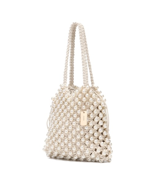 jouetie（ジュエティ）の「【jouetie / ジュエティ】 ロゴ巾着付き　ビーズ編みバッグ（ハンドバッグ・レディース・ブラック/シルバー/ホワイト系その他/レッド・FREE）」の18枚目の写真