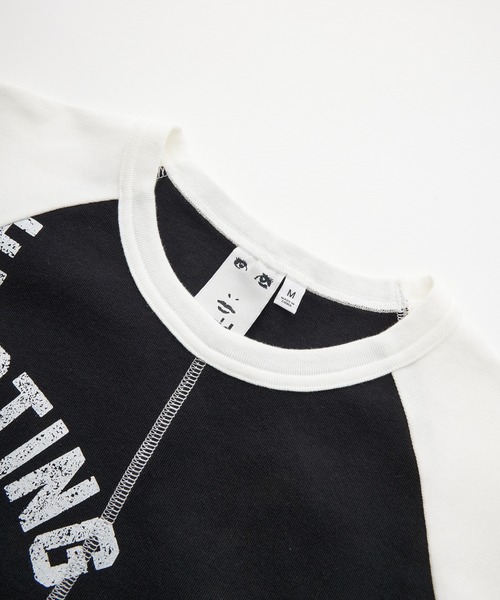 tシャツ PANELED GRAPHIC RAGLAN BABY TEE レディース PANELED GRAPHIC RAGLAN BABY TEE｜エックスガールの通販｜&mall