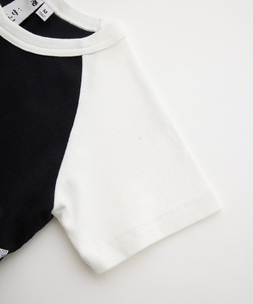 PANELED GRAPHIC RAGLAN BABY TEE（Tシャツ/カットソー）｜X
