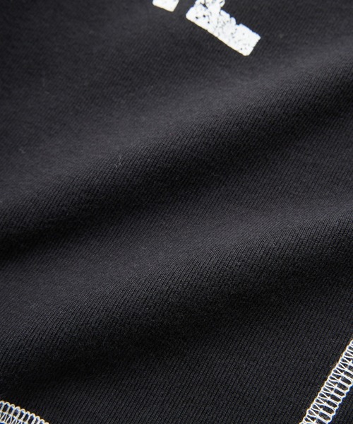 X-girl(エックスガール)の「PANELED GRAPHIC RAGLAN BABY TEE(Tシャツ/カットソー・レディース・ブラック/オリーブ/ピンク・S/M)」の10枚目の写真