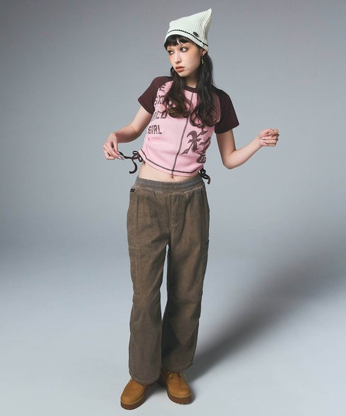 PANELED GRAPHIC RAGLAN BABY TEE（Tシャツ/カットソー）｜X