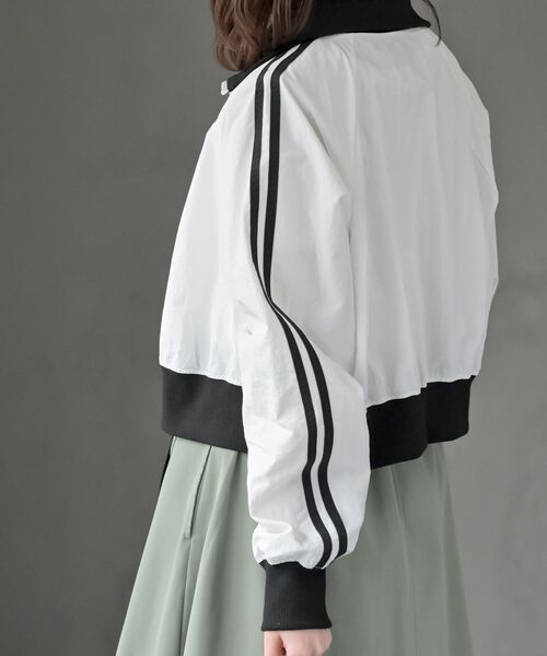 rps（アールピーエス）の「ナイロントラックショートジャケット（ナイロンジャケット・レディース・ブラック/オフホワイト/ライトグレー・フリー）」の4枚目の写真