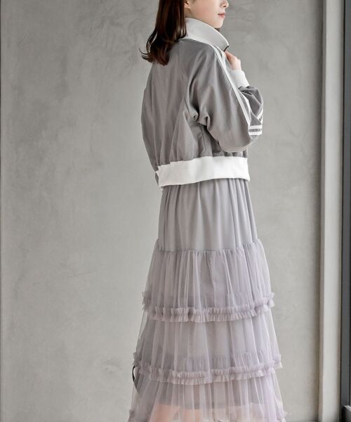 rps（アールピーエス）の「ナイロントラックショートジャケット（ナイロンジャケット・レディース・ブラック/オフホワイト/ライトグレー・フリー）」の7枚目の写真