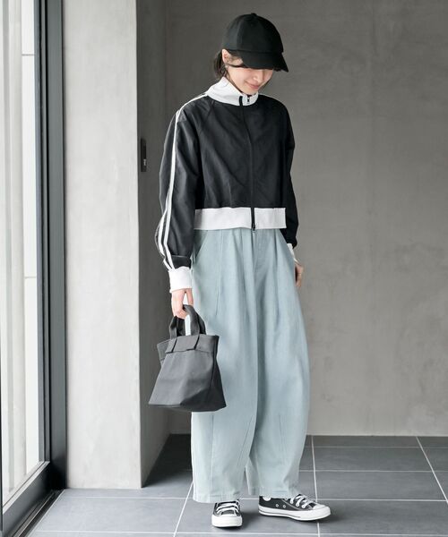 rps（アールピーエス）の「ナイロントラックショートジャケット（ナイロンジャケット・レディース・ブラック/オフホワイト/ライトグレー・フリー）」の13枚目の写真